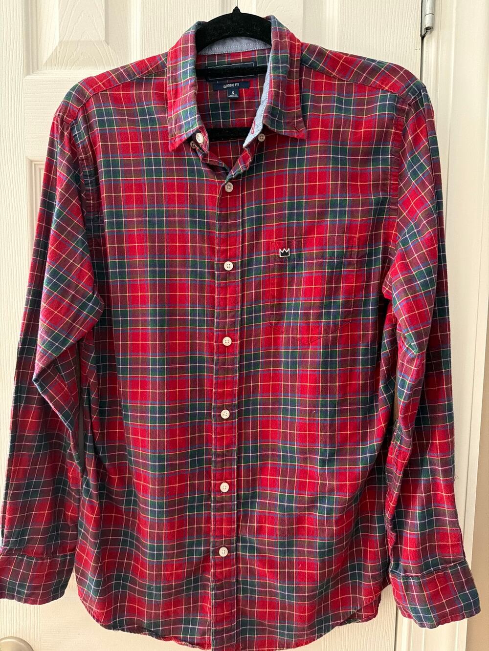 Crown & Ivy Tartan Plaid Flannel - Elbow Patches Size Small